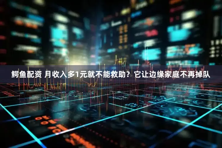 鳄鱼配资 月收入多1元就不能救助？它让边缘家庭不再掉队